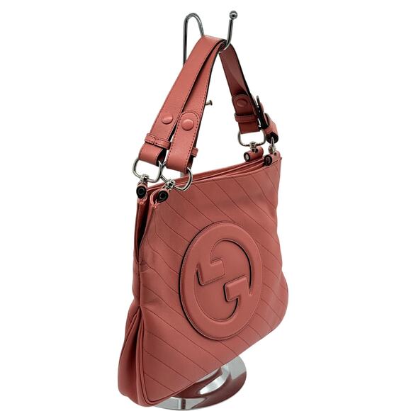 Gucci Pink Sakai Be Green Calfskin Diagonal Stitched Tote Bag*FULL INCLUSION*NWT - Picture 9 of 15